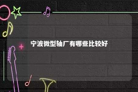 宁波微型轴厂有哪些比较好 